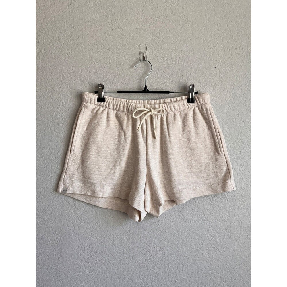 Barefoot Dreams Malibu Collection Slub Double Knit Shorts Sand Dune Size SMALL